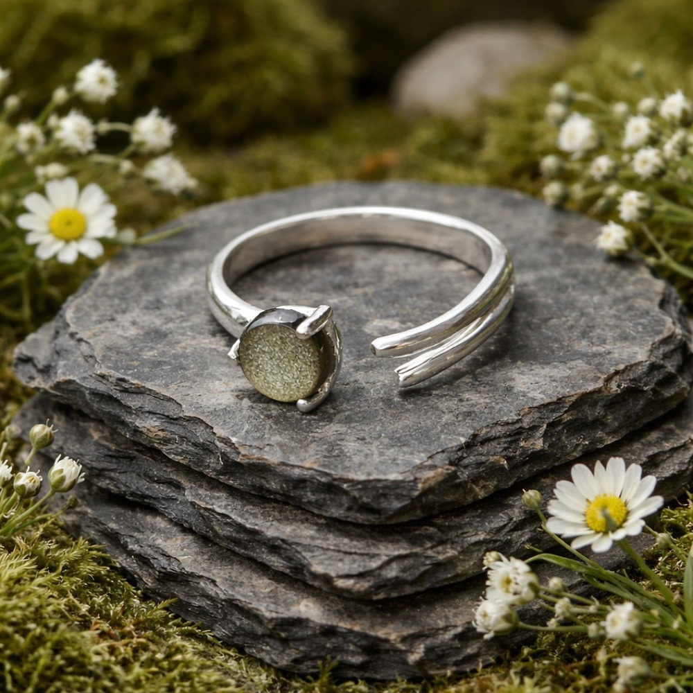 Silver Sheen Obsidian Ring